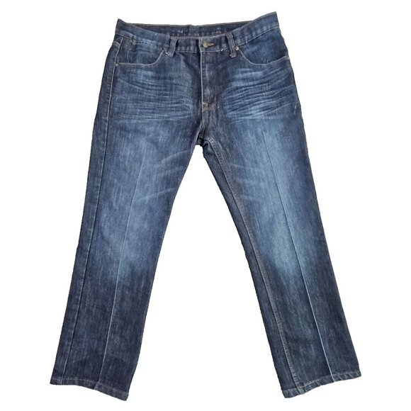 PD&C Jeans Men's 36x32 Dark Wash Blue Comfort Stretch Fit Retention - Picture 1 of 16